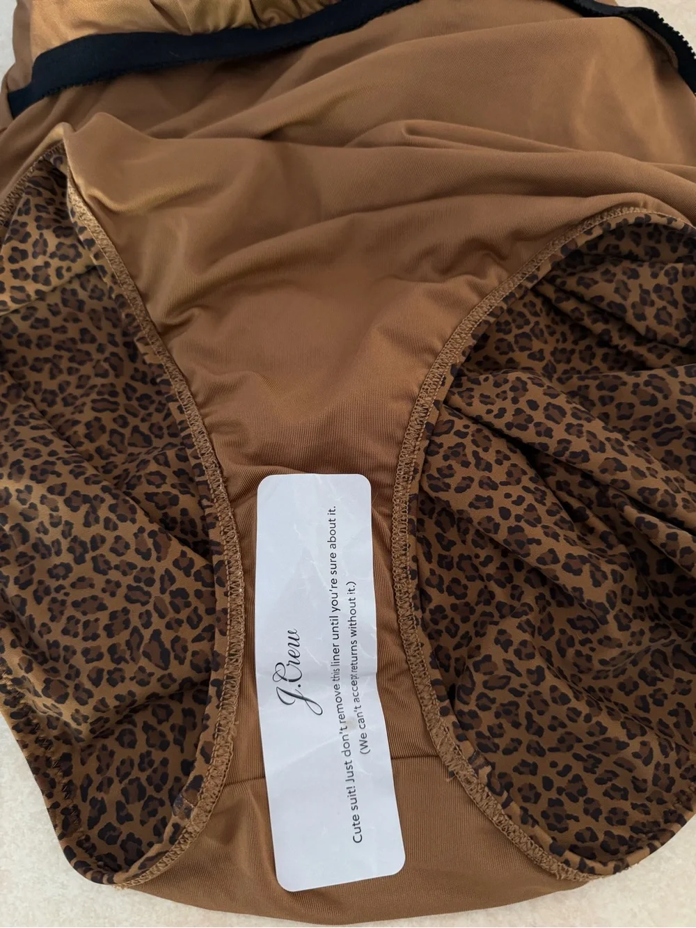NEW J.Crew Brown Leopard Square Neck One-Piece Swimsuit plus size 24 8641